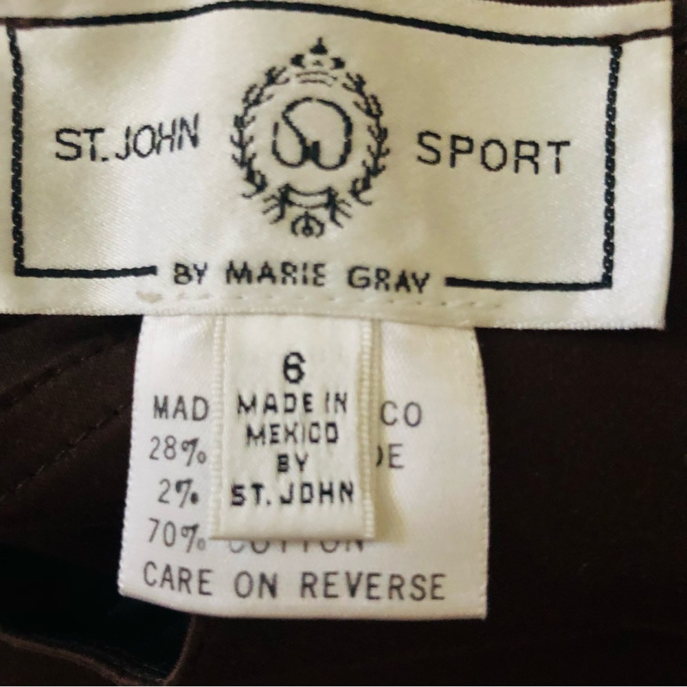 St John Sport Jeans size 6 Brown Fabric has Sheen! - Picture 4 of 4